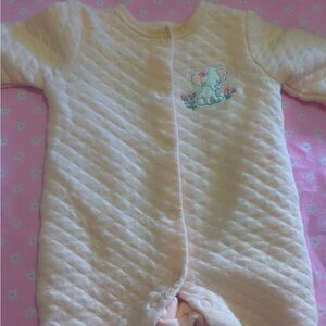 Cozy Pink Quilted Baby Onesie